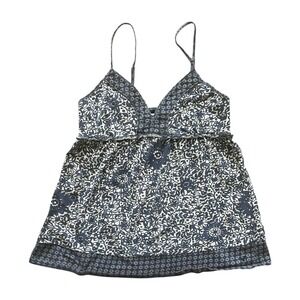 Vintage American Eagle Floral Babydoll Tank "Live Your Life" Coquette Top Sz S
